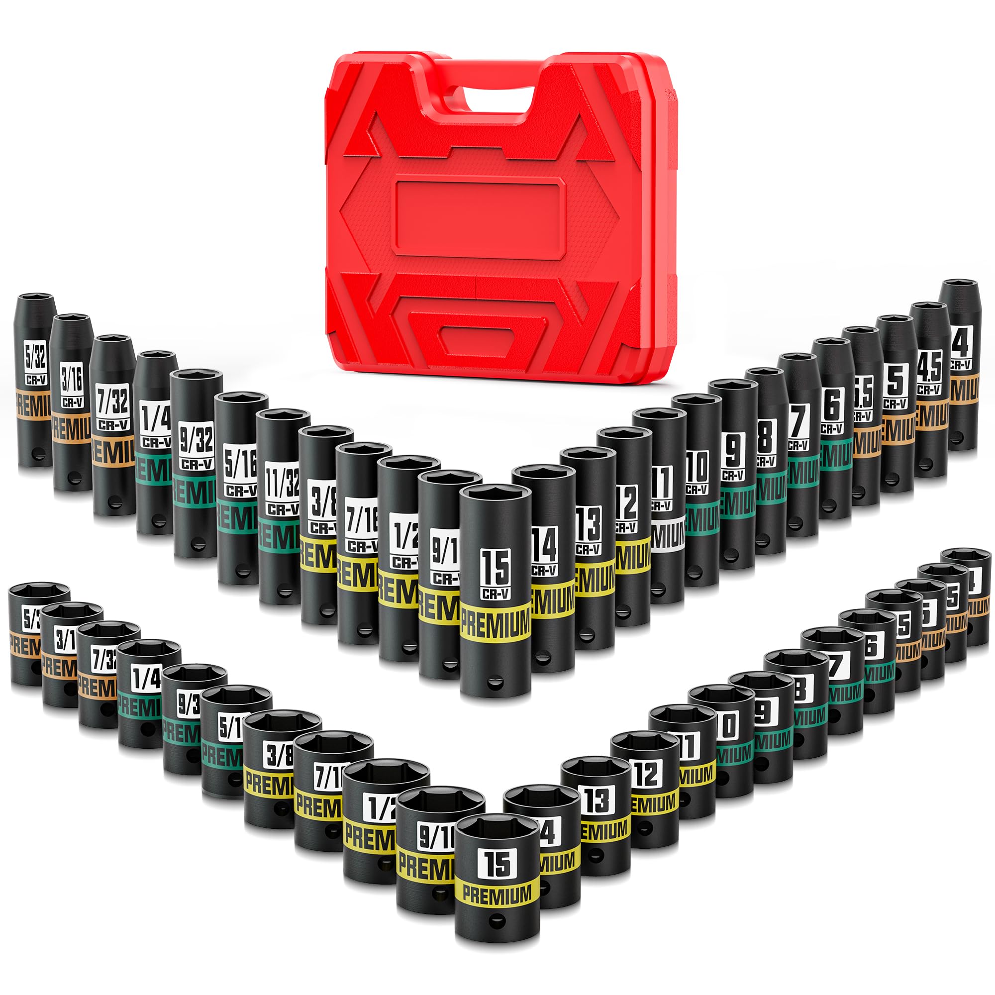 KIRXST 50-Piece Impact Socket Set