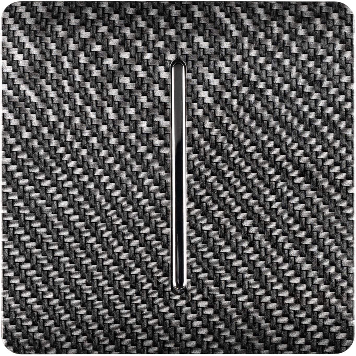 Trendi Switch1 Gang Modern Designer Retractive Doorbell Switch in Carbon Fibre