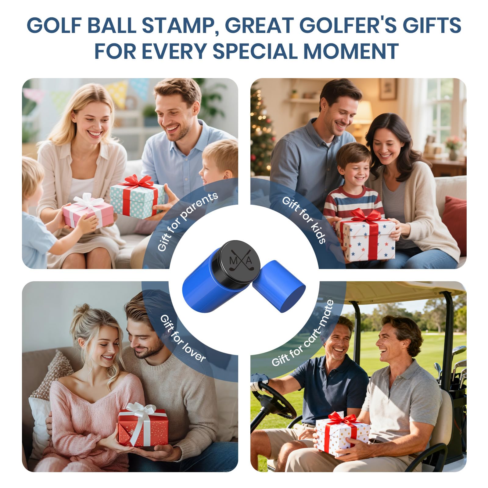 Sello personalizado de pelota de golf autoentintado marcador de monograma