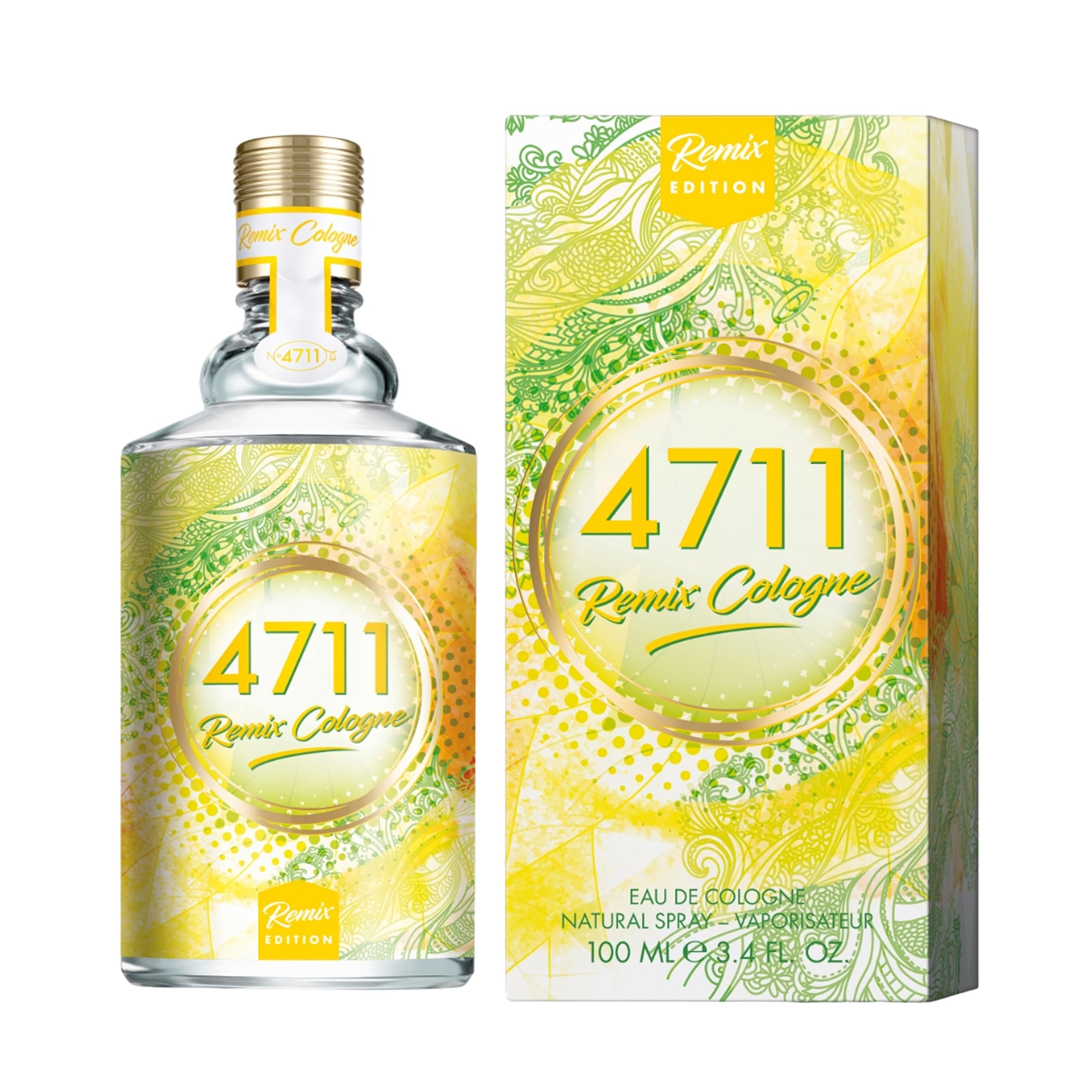 4711® Remix Cologne Lemon - Urban Summer | Eau de Cologne - Fruity - Spicy - Wild - The Lively Freshness of Lemon Remixed for Summer! | 100 ml Natural Spray Vaporisateur