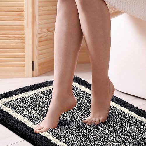 Miniatura 61 de CozeCube Tapetes de baño antideslizantes y esponjosos de microfibra absorbente, lavable, tapetes de baño estéticos pequeños, color verde salvia, a