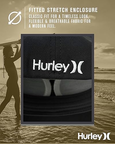 Miniatura 5 de Hurley Gorra de béisbol para hombre - Flexfit - Gorras de béisbol ajustadas para hombre (tamaños S-XL)