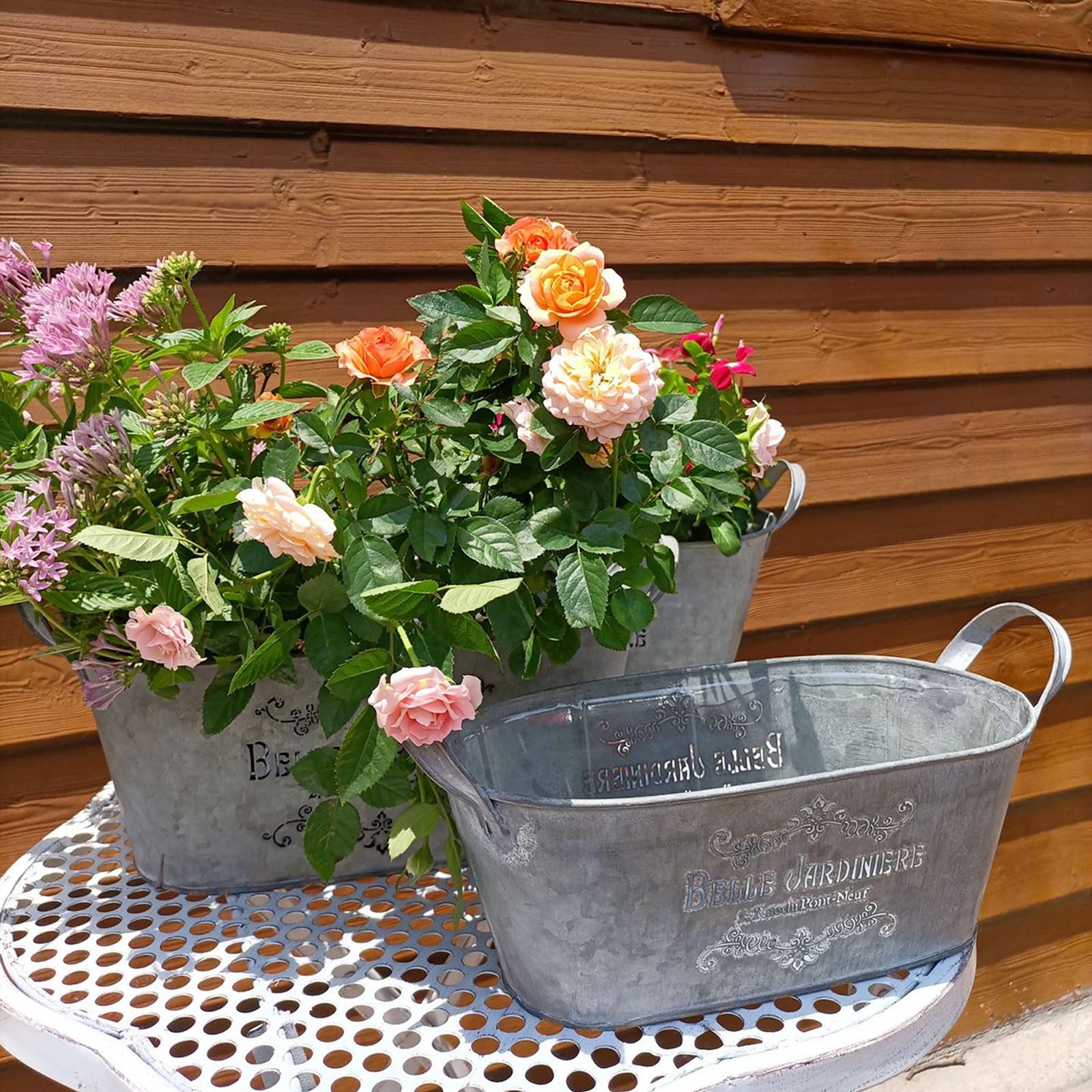 Amazon.co.jp: 金属植木鉢大型鉄植木鉢防錆金属バケットプランター農家