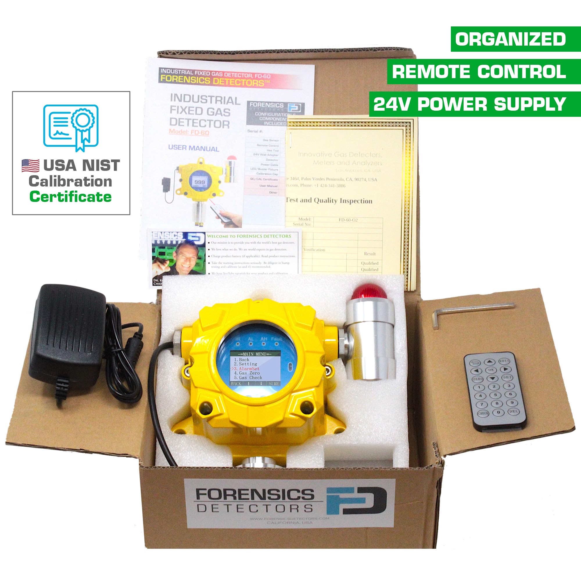 Monitor di Carenza di Ossigeno da Parete | Certificato di Calibrazione EU & USA | Uscita Relay, RS485 MODBUS, 4–20 mA | 0–30% O2 |