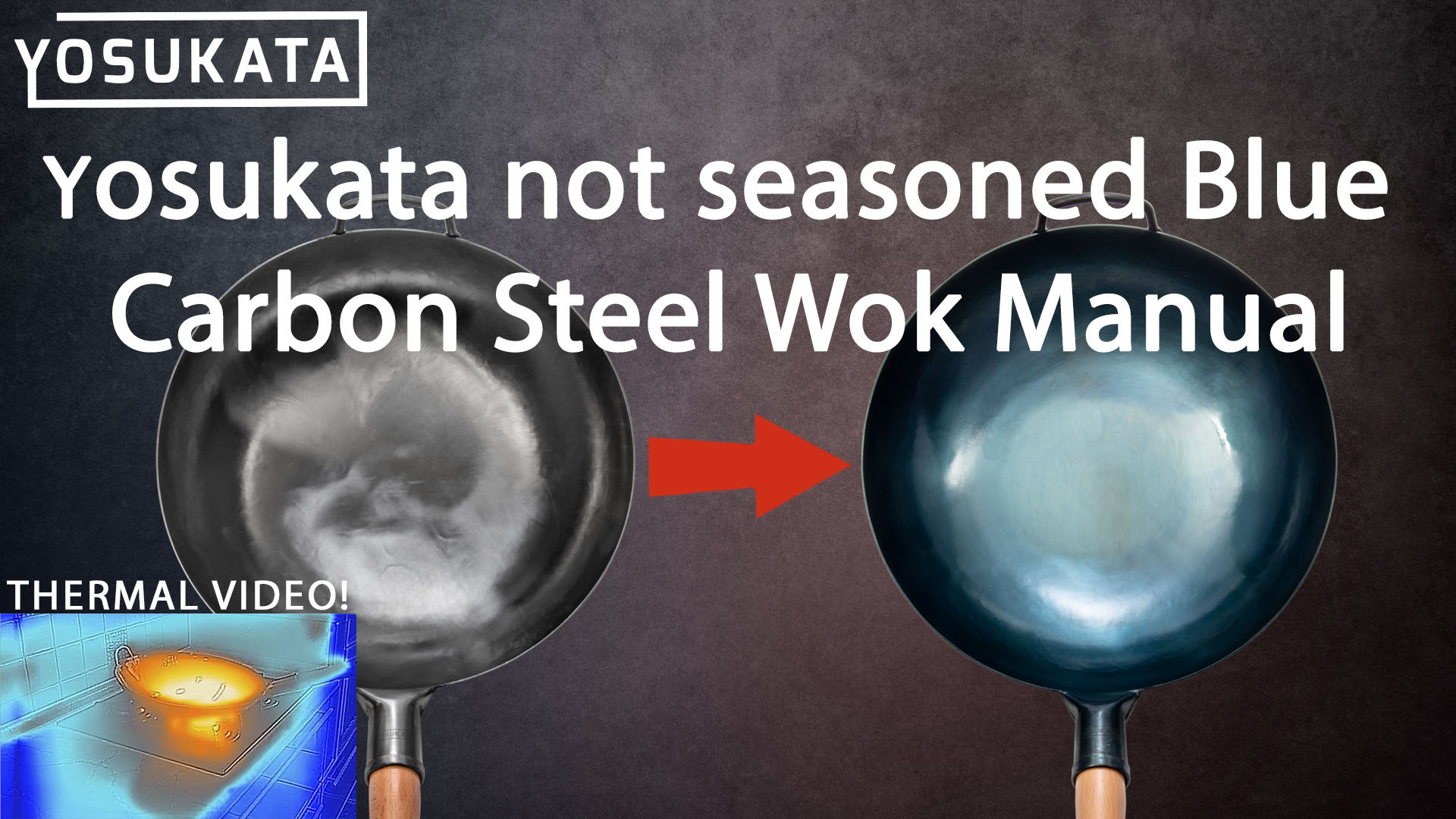 Wok redondo de acero al carbono YOSUKATA 14" miniatura 7