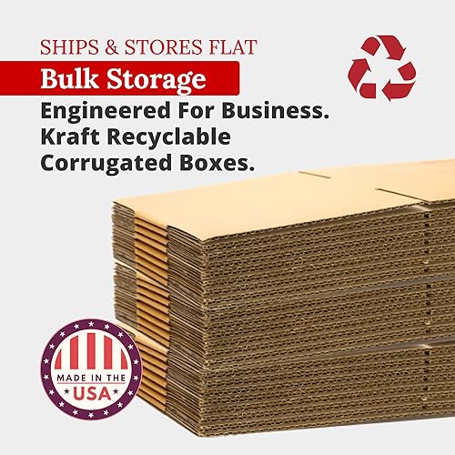 Miniatura 3 de Partners Brand Cajas de cartón corrugado de 16 x 12 x 8 pulgadas, 16 pulgadas de largo x 12 pulgadas de ancho x 8 pulgadas de alto, paquete de 25