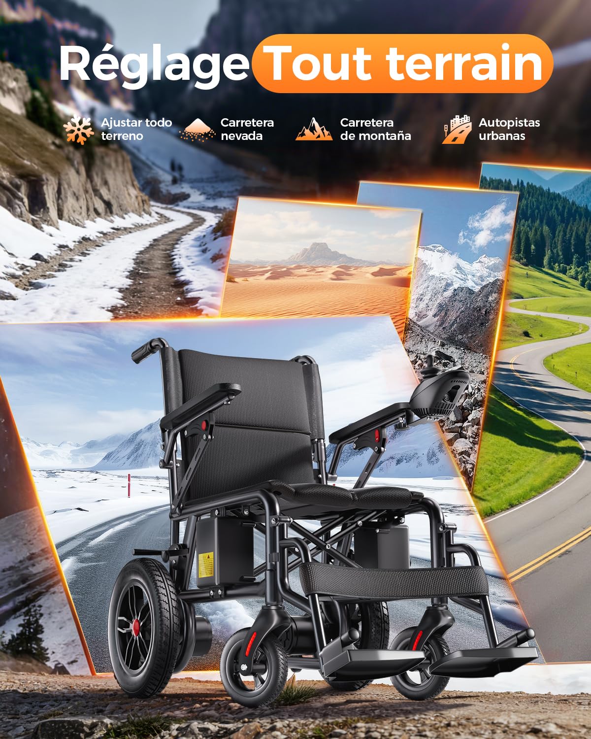 Homyking Silla de Ruedas Eléctrica Plegable Ligera Silla Rueda Eléctrica Pequeña y Estrecha, silla plegable, Patinete Eléctrico para Adultos con Asiento, Mobility Scooter con 500W 25 km