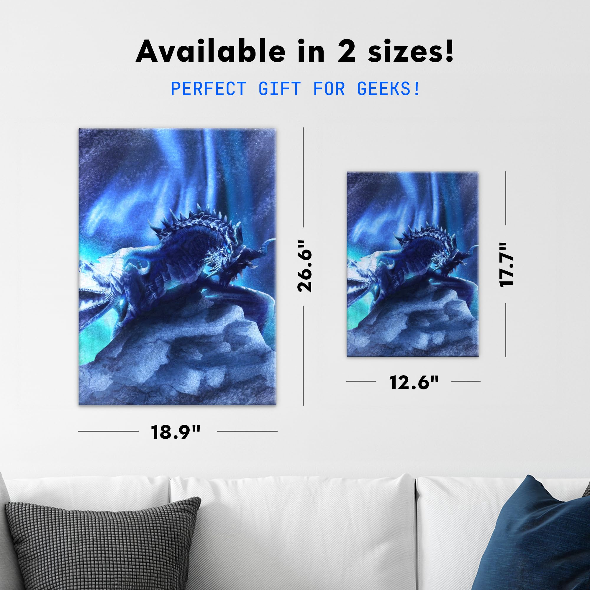 Displate Metal Poster The Elder Scrolls Paarthurnax Illustration Wandbild L | Magnetische Befestigung Wandposter. Wanddeko, Metall Wandkunst, Wanddekoration im Wohnzimmer in Schlafzimmern & Büros.