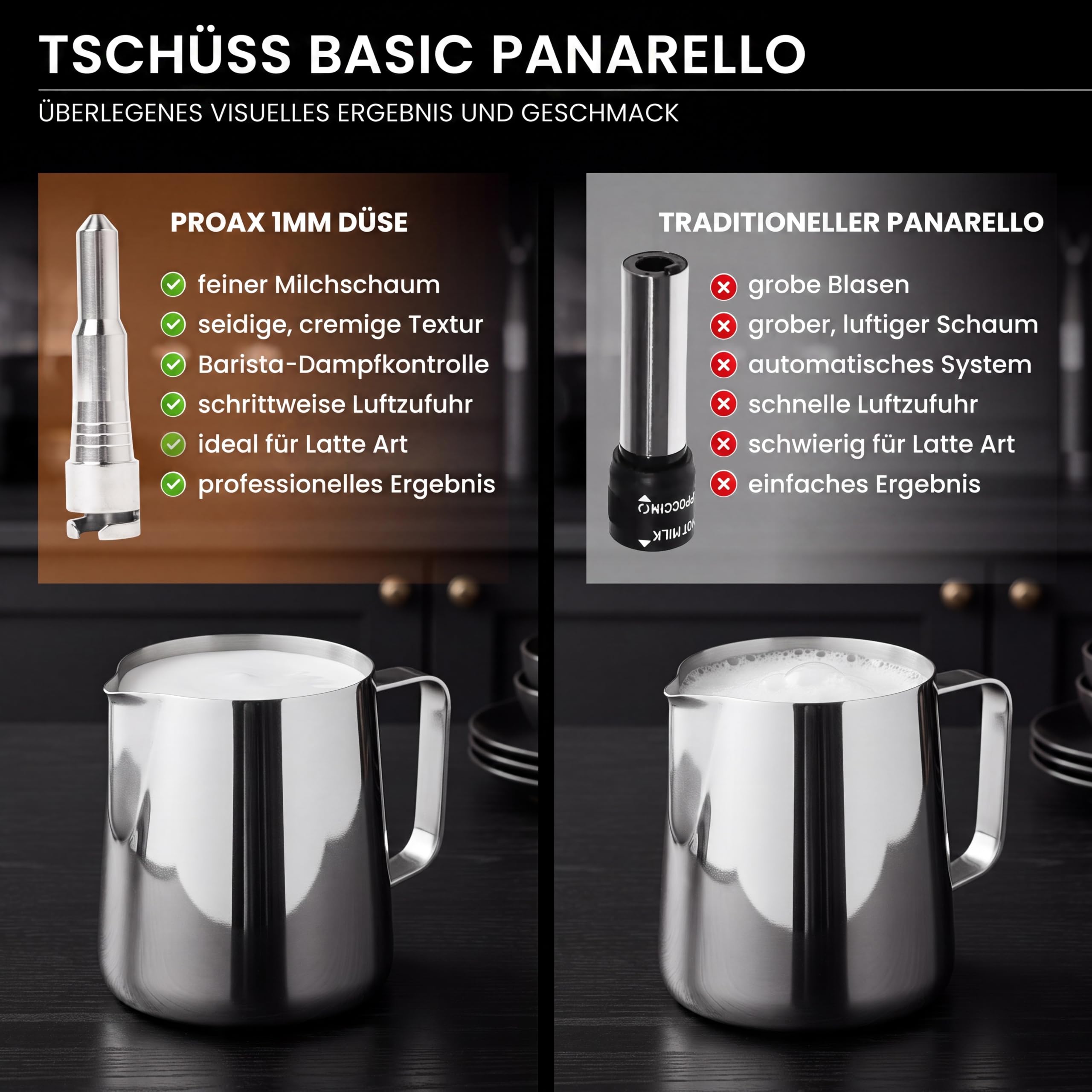 Dampfdüse 1 mm für De'Longhi Dedica EC680 EC685 und EM450.M | Dampfdüse aus Edelstahl für Espressomaschine | Upgrade Latte Art
