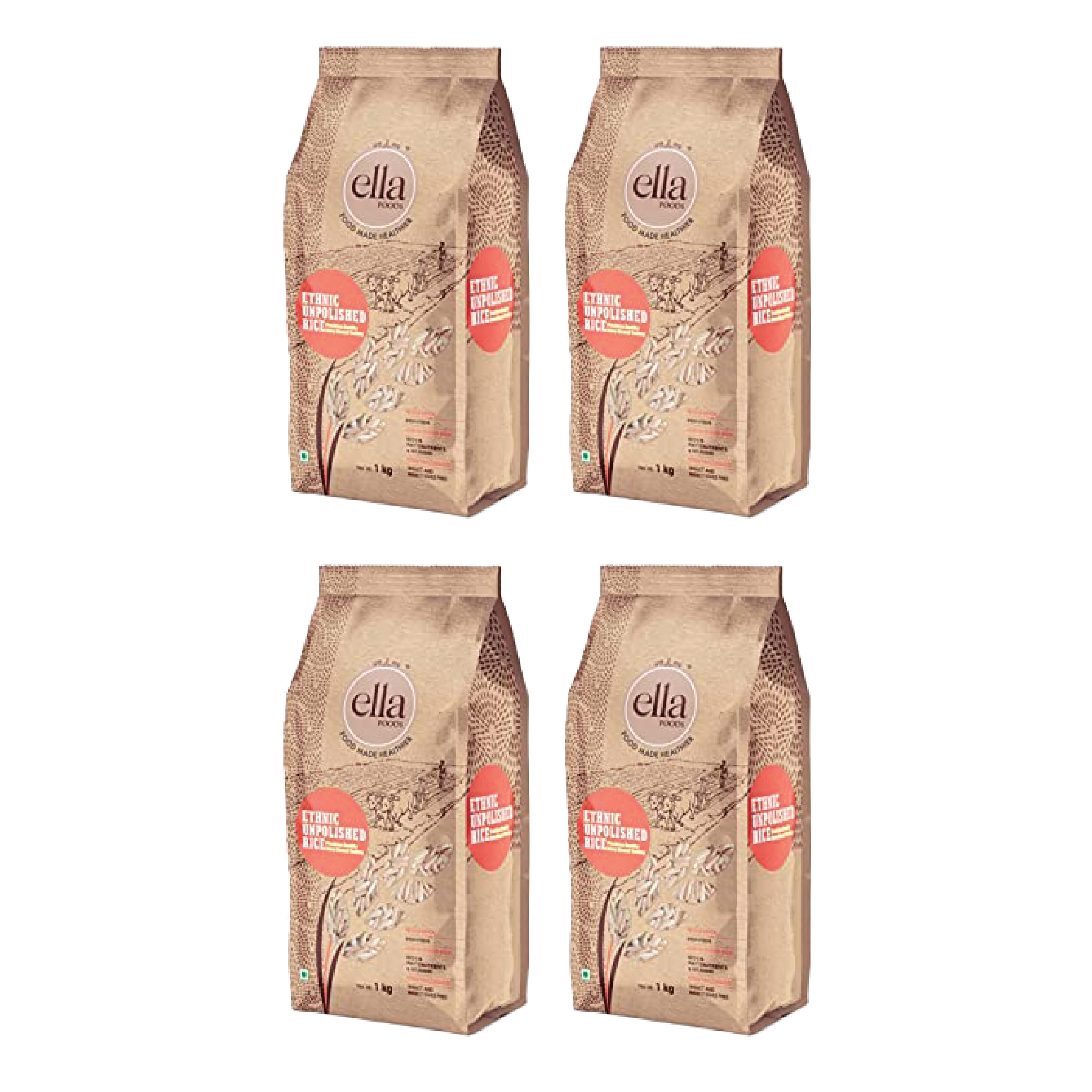Ella Foods Unpolished Sona Masuri Brown Rice| High Fiber | 3X Protein| Healthy Pantry Essential | 1 kg each (Pack Of 4) (B0DFHJ9CRB) Amazon Price History, Amazon Price Tracker