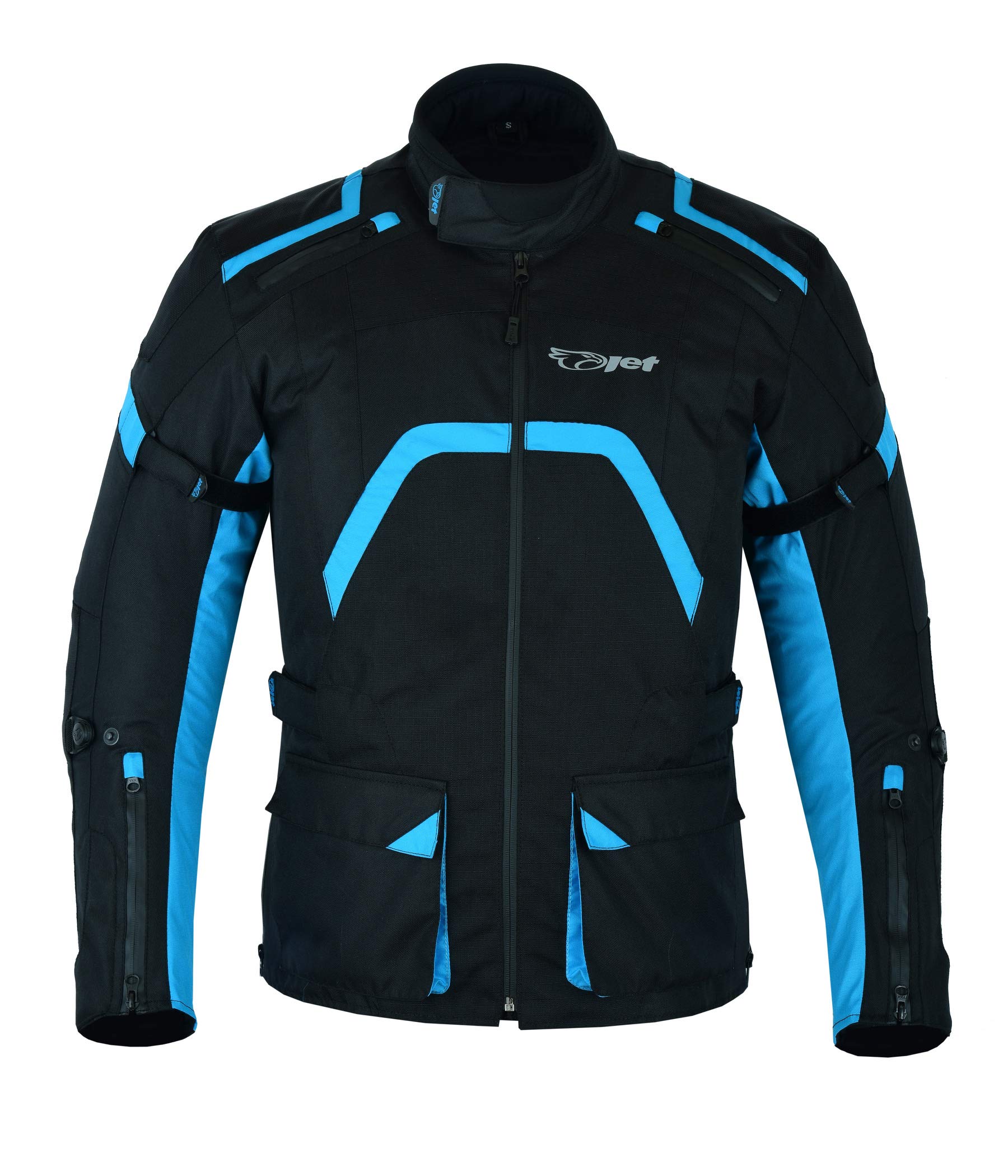 Jet Chaqueta Moto Hombre Textil Ventilación con Protecciones Reflexivo Cremalleras impermeables Verano Invierno Múltiples puntos de ajuste ARMADA