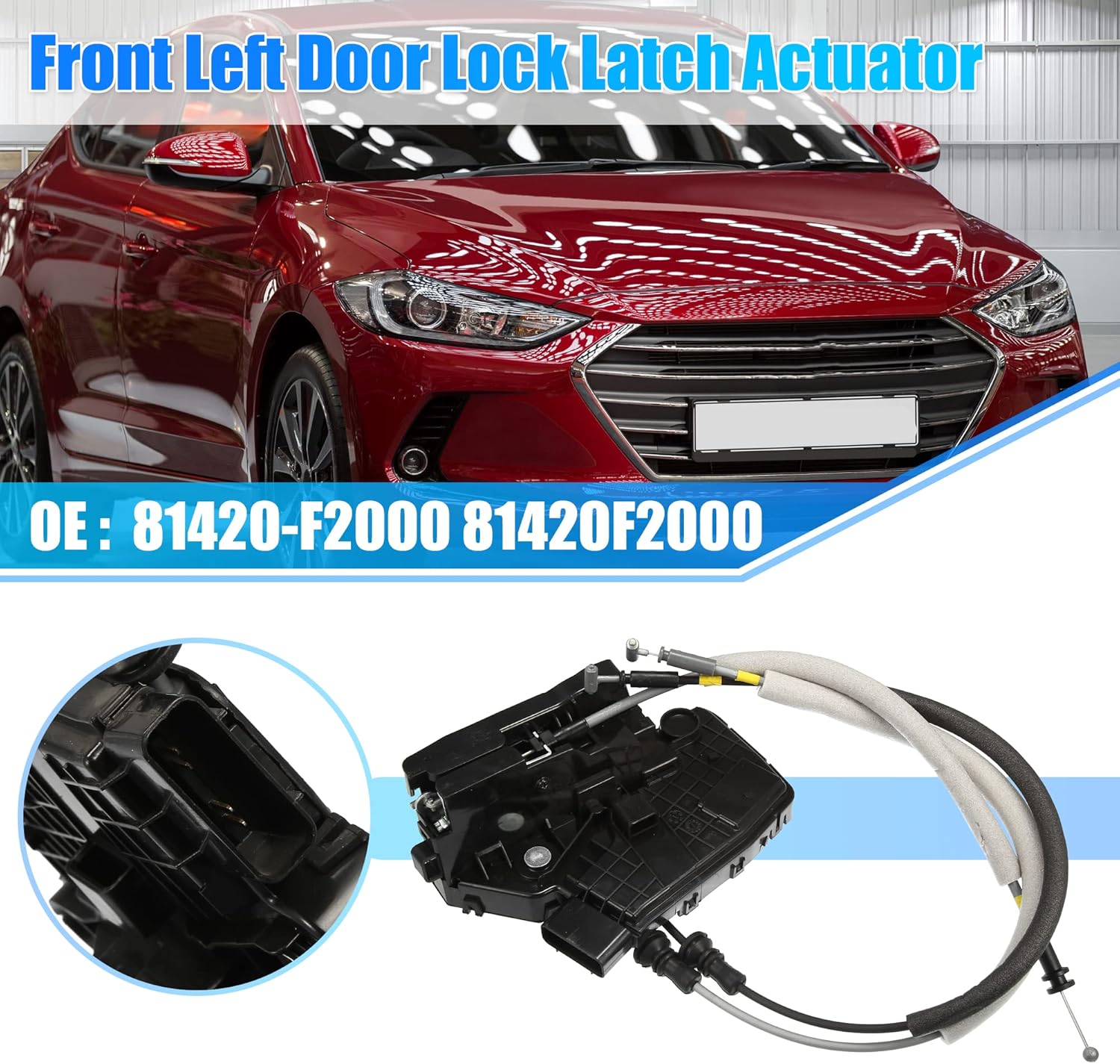 X AUTOHAUX Rear Right Door Lock Actuator for Hyundai Elantra 2017-2020 1.4L L4 - Gas 1.6L L4 - Gas 2.0L L4 - Gas 81420-F2000 81420F2000 Door Latch Lock Actuator