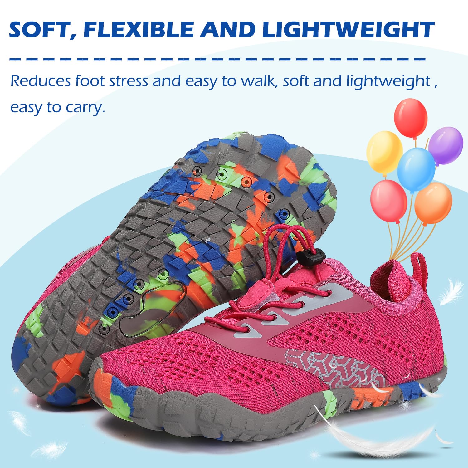 DimaiGlobal Chaussures de Trail Running Enfants Chaussures d'eau pour Plage et Sport Garçons Filles Séchage Rapide Antidérapant et Respirantes Chaussures Pieds Nus