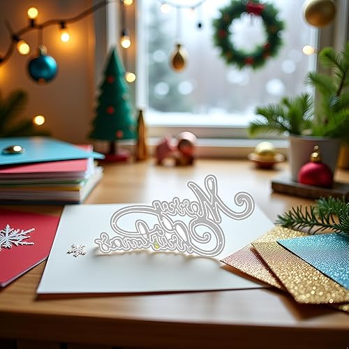 Miniatura 6 de Troqueles de corte de Navidad para hacer tarjetas, troqueles de corte de metal de Feliz Navidad, plantillas de corte para álbumes de recortes, álbum