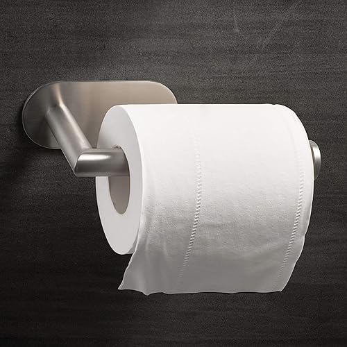 Miniatura 5 de HITSLAM Soporte de papel higiénico de acero inoxidable, autoadhesivo, a prueba de óxido, resistente, para baño