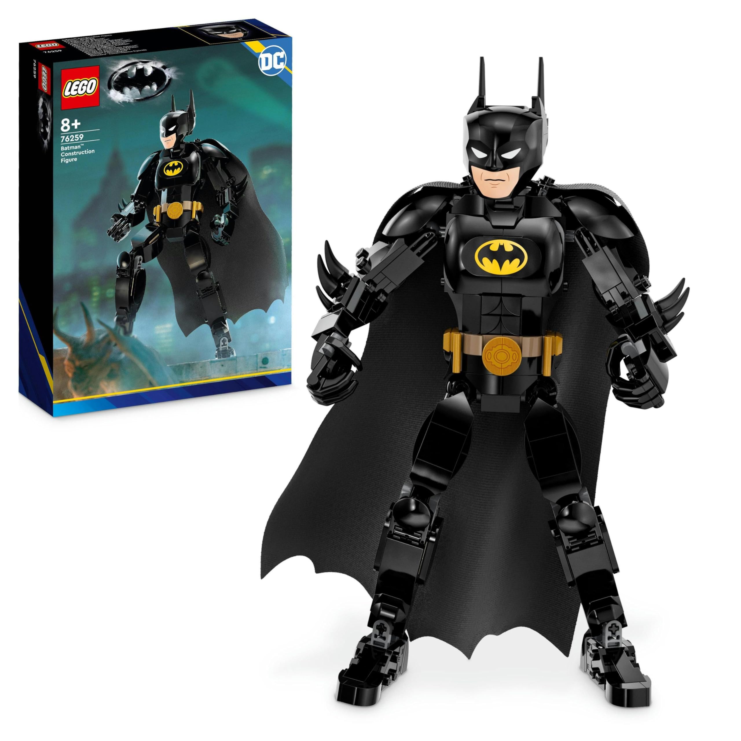 LEGO DC Personaggio di Batman, Giocattolo da Costruire del Supereroe con Mantello, Basato sul Film Batman del 1989, Set da Collezione, Idea Regalo per Bambini 76259