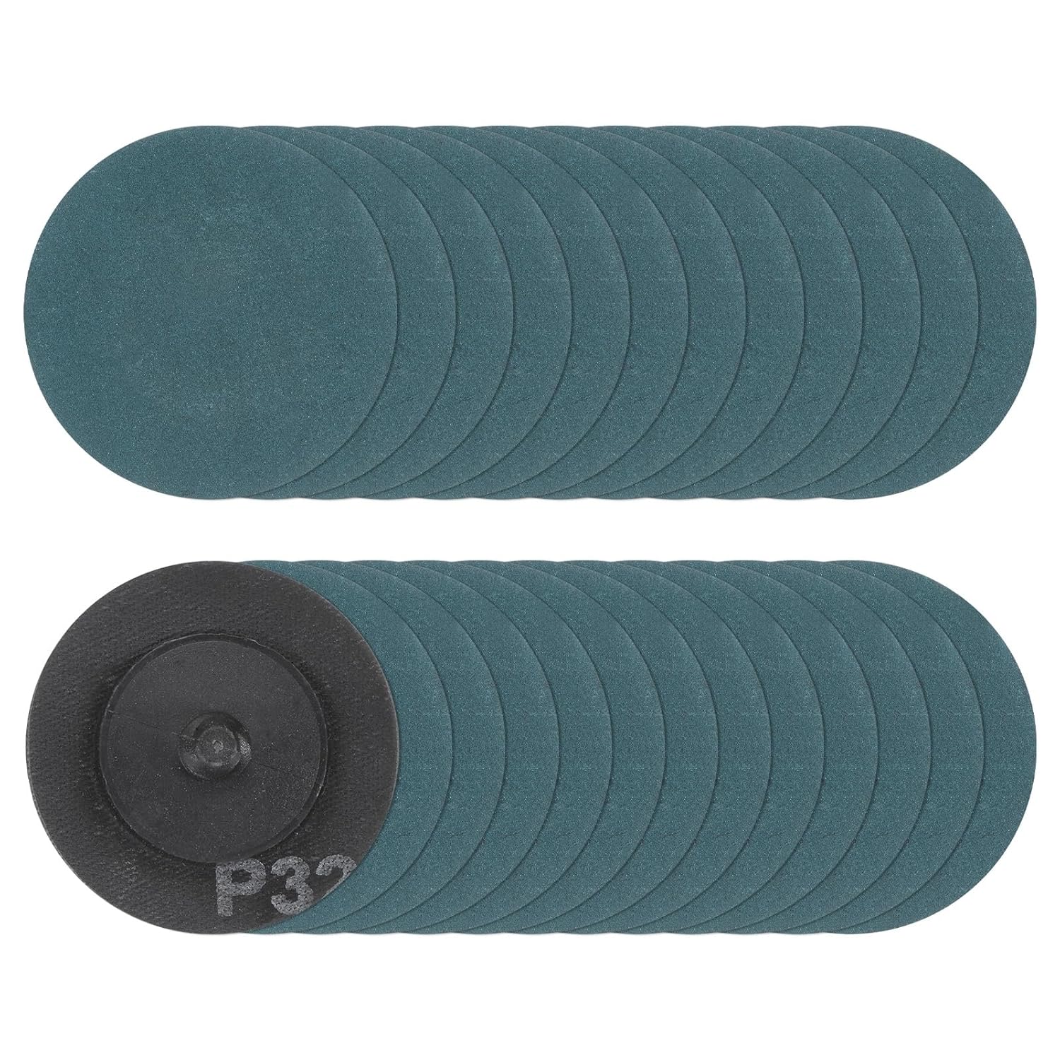 HARFINGTON 25pcs Quick Change Sanding Discs 2" 320 Grit R-Type Roll Lock Aluminum Oxide Conditioning Disc Sandpaper for Die Grinder Grinding Fast Cutting, Green