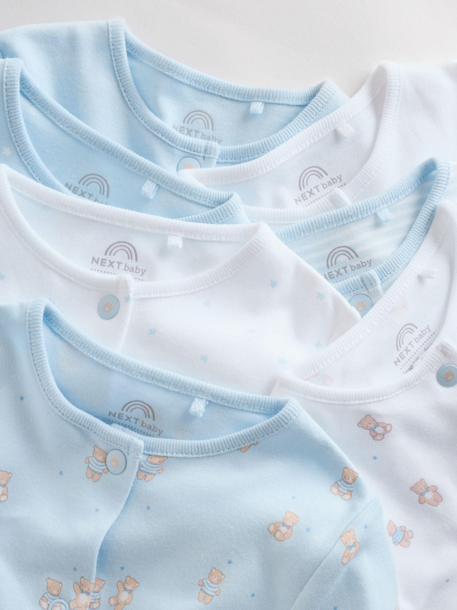 NEXT Bebés niño Pack de 7 Pijamas Tipo Pelele con Ositos para bebé Azul Newborn