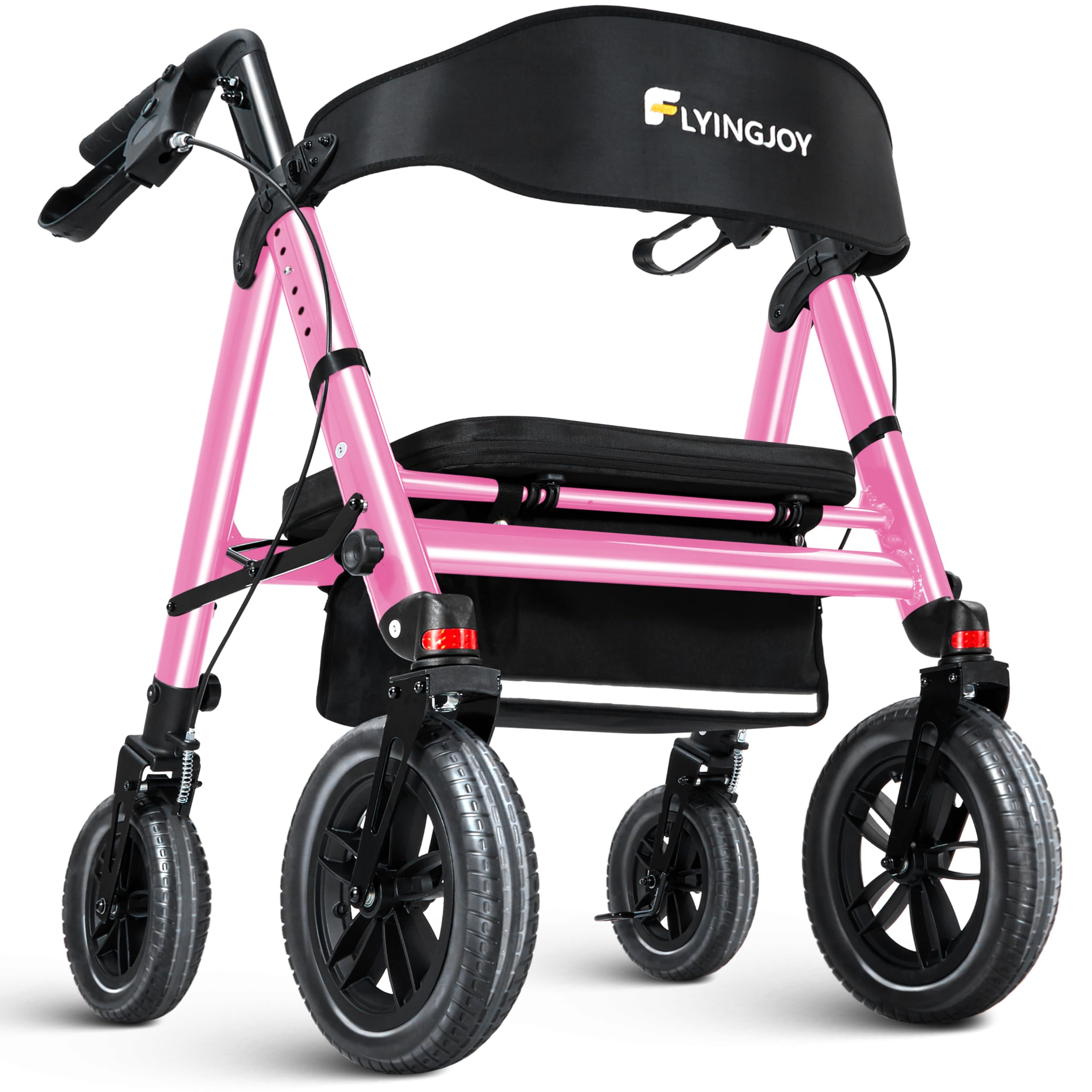 Heavy-Duty Walkers for Seniors with seat,450Lb Bariatric Rollator Walker