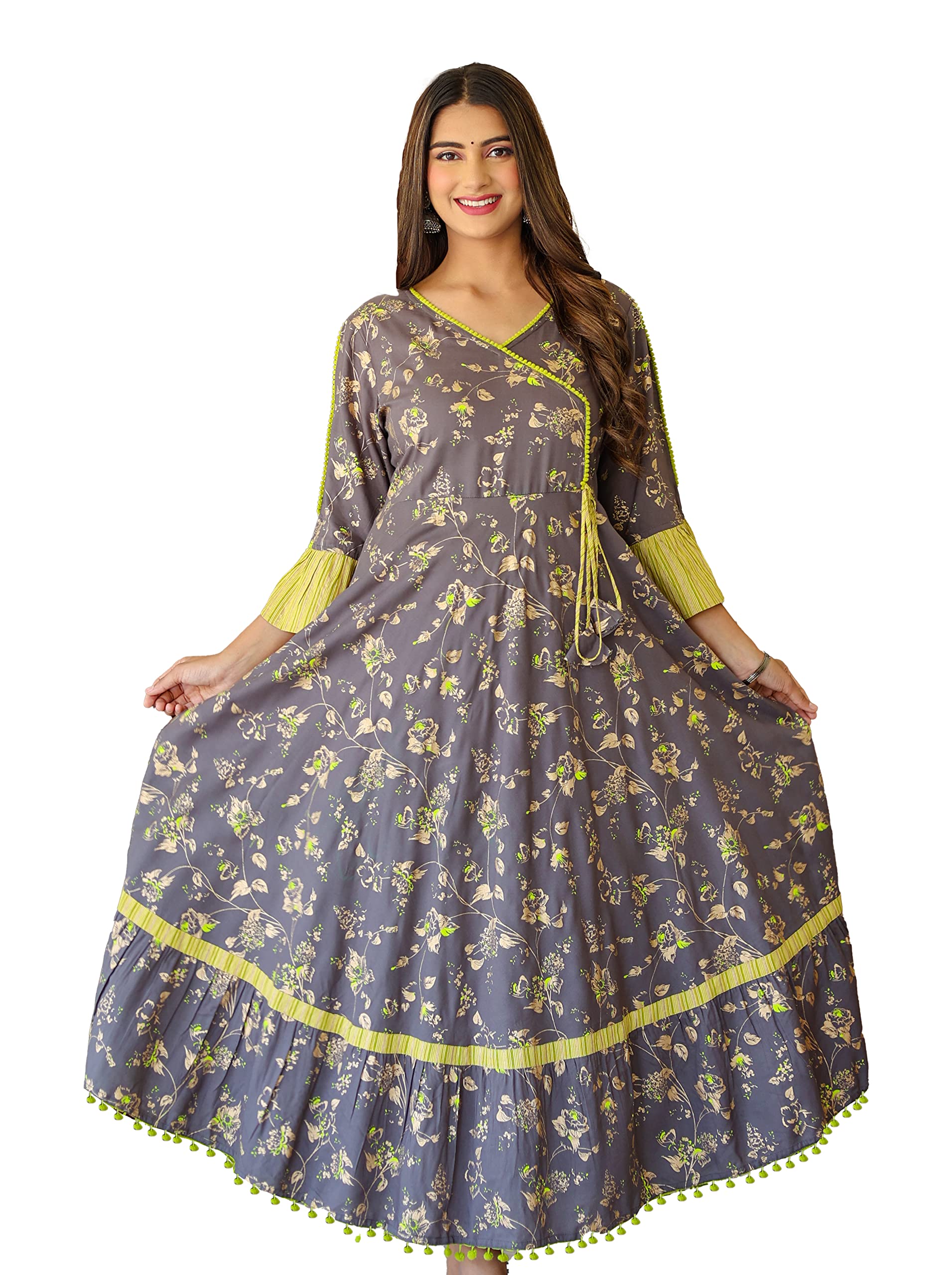 Yash Gallery Women's Rayon Relaxed Fit Anarkali Kurti