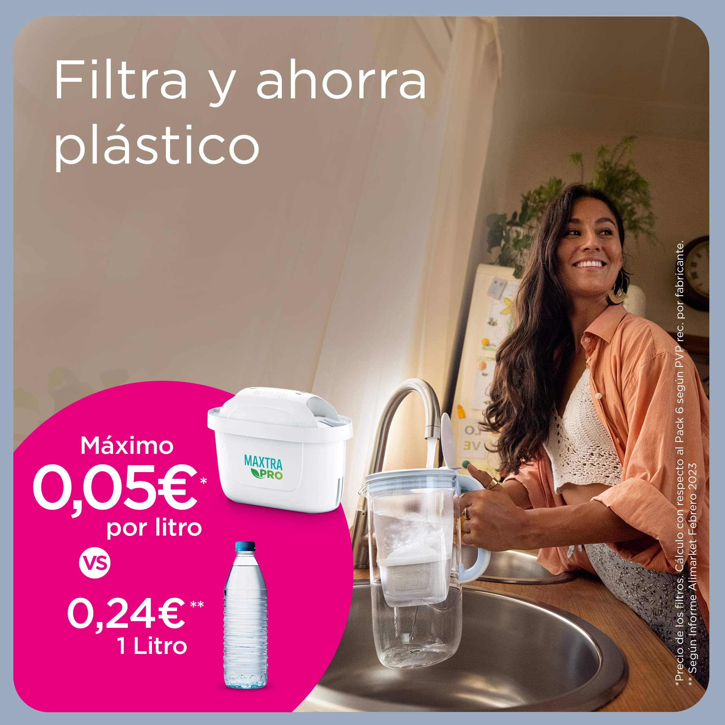 BRITA Jarra con Filtro de Agua Marella Blanca (2,4 l) Incl. 12x Cartucho MAXTRA PRO All-in-1 - jarra adaptable al frigorífico con LTI digital y tapa abatible que reduce cloro, cal e impurezas.