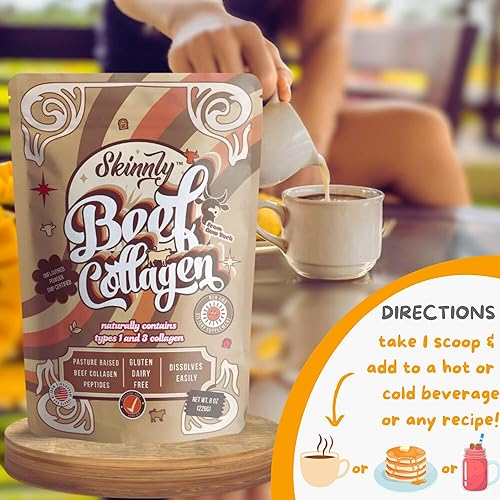 Miniatura 5 de Polvo de péptidos de colágeno, promueve la salud del cabello, las uñas, la piel, los huesos y las articulaciones, cero azúcar, sin sabor, 8 onzas