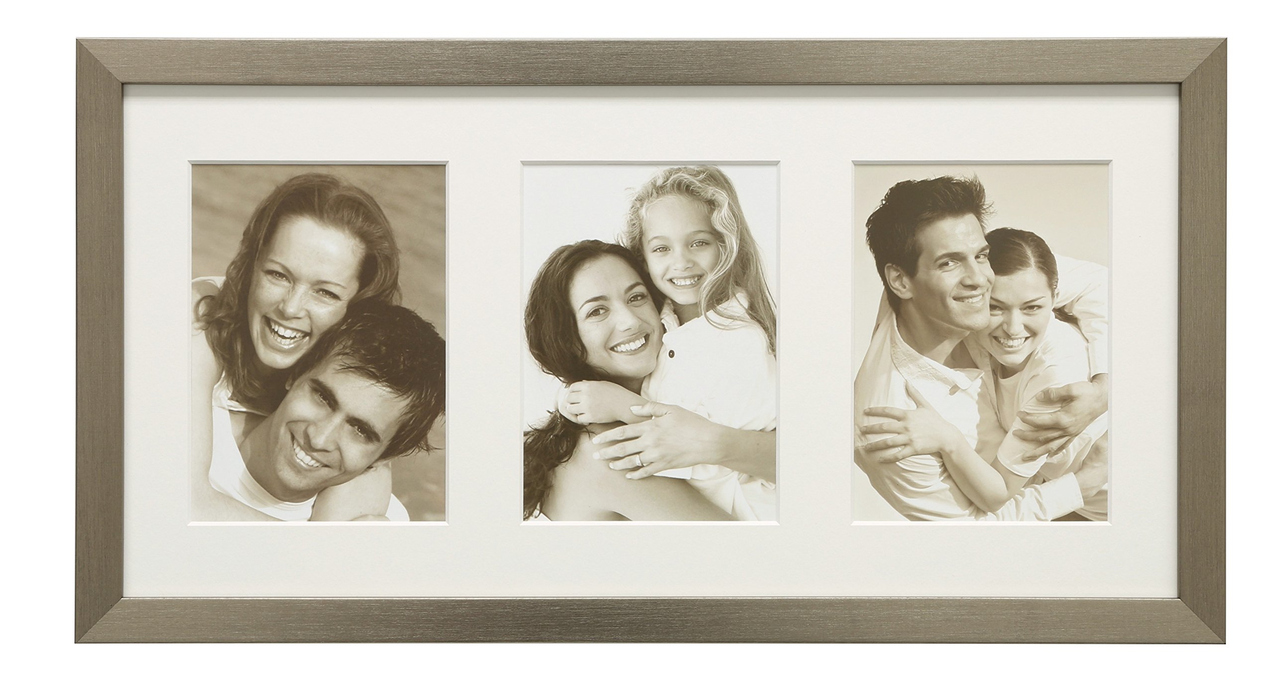 Cadre photo pêle-mêle 3 photos bois argenté 10x15 Deknudt Frames S41VD1P3V
