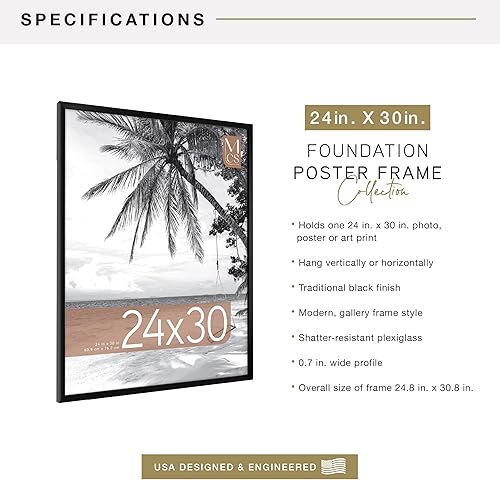 Vista 213 de MCS Gallery Foundation - Marco de póster, marco de fotos para arte de pared, negro, 16 x 20 pulgadas, individual