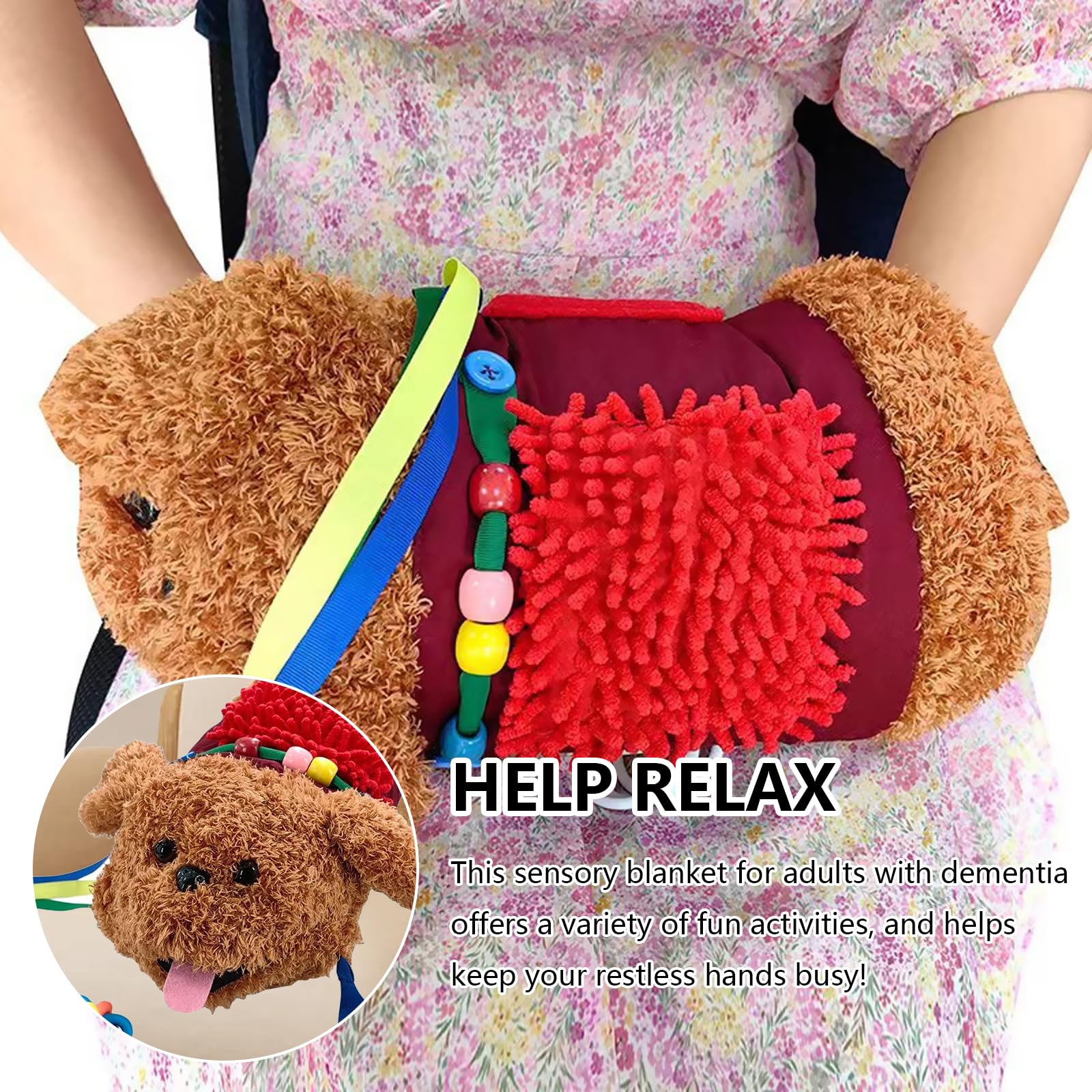 Coperta per Chi Soffre di Demenza, Giochi per Anziani con Alzheimer Autismo Giocattolo Sensoriale per Chi Soffre di Demenza Coperta Sensoriale Alzheimer Demenza Asperger Ansia Autismo