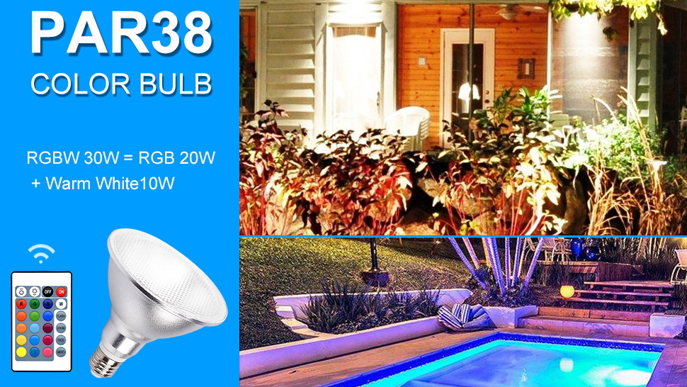 Amazon.com: Kuniwa 2 Pack RGB PAR38 Flood Light Outdoor with