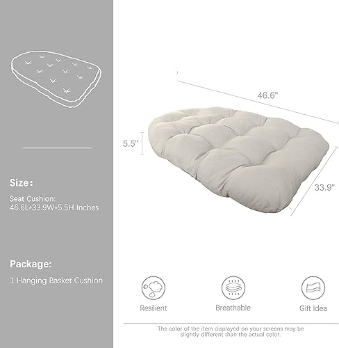 Miniatura 2 de BOSSIMA Patio al aire libre colgante cesta silla cojines huevo silla columpio silla columpio cojines (mixto amarillogris)