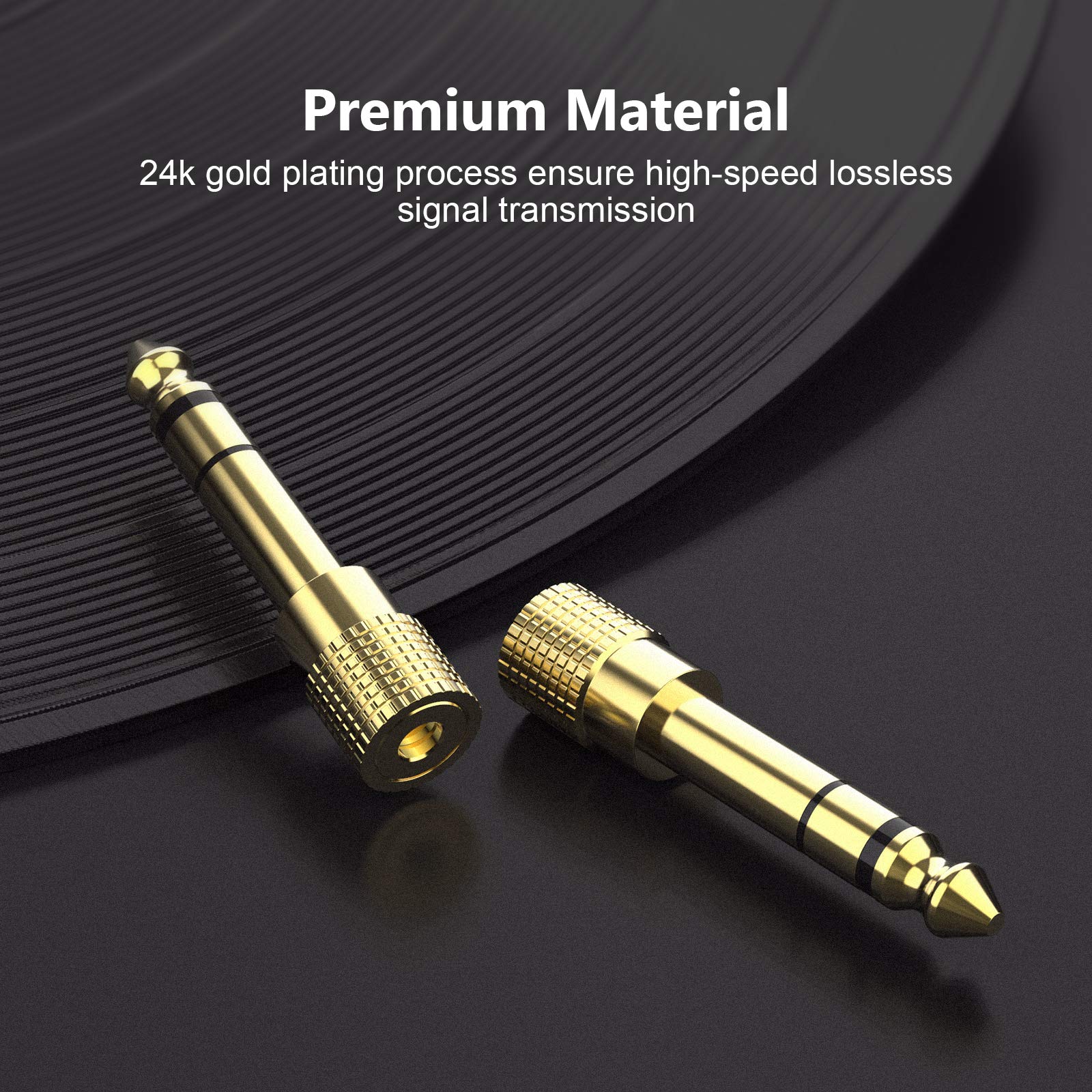 2 Adattatori Audio Da 6,35 Mm Maschio A 3,5 Mm Femmina - Connettori Dorati Per Cuffie, Altoparlanti E Strumenti Musicali - Foto 11