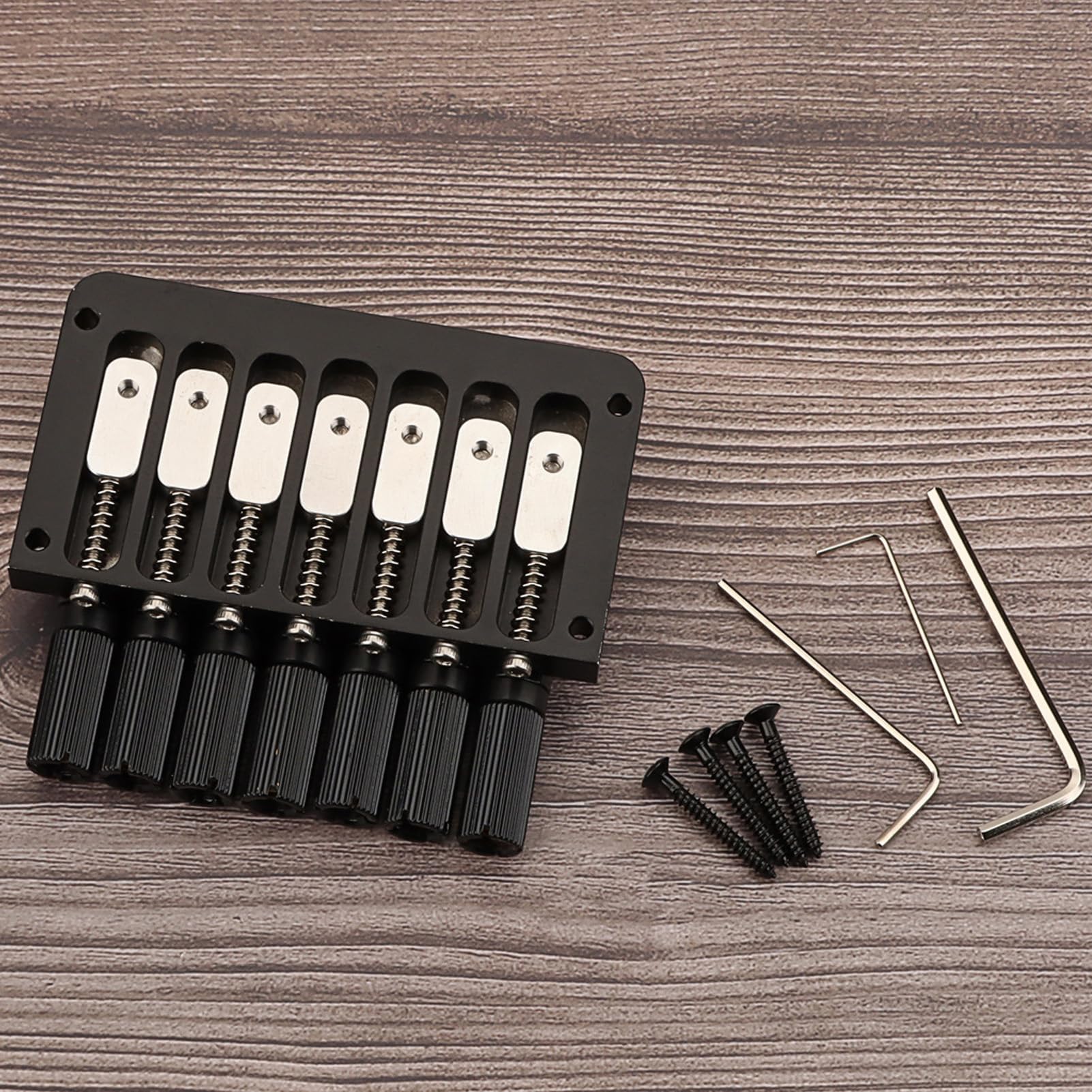 Bnineteenteam Sostituzione del Ponte per Chitarra Senza Testa, Aggiornamento a 7 Corde in Ottone e Acciaio Legato per Chitarra Elettrica con Regolazione Tonale Migliorata e Installazione Rapida