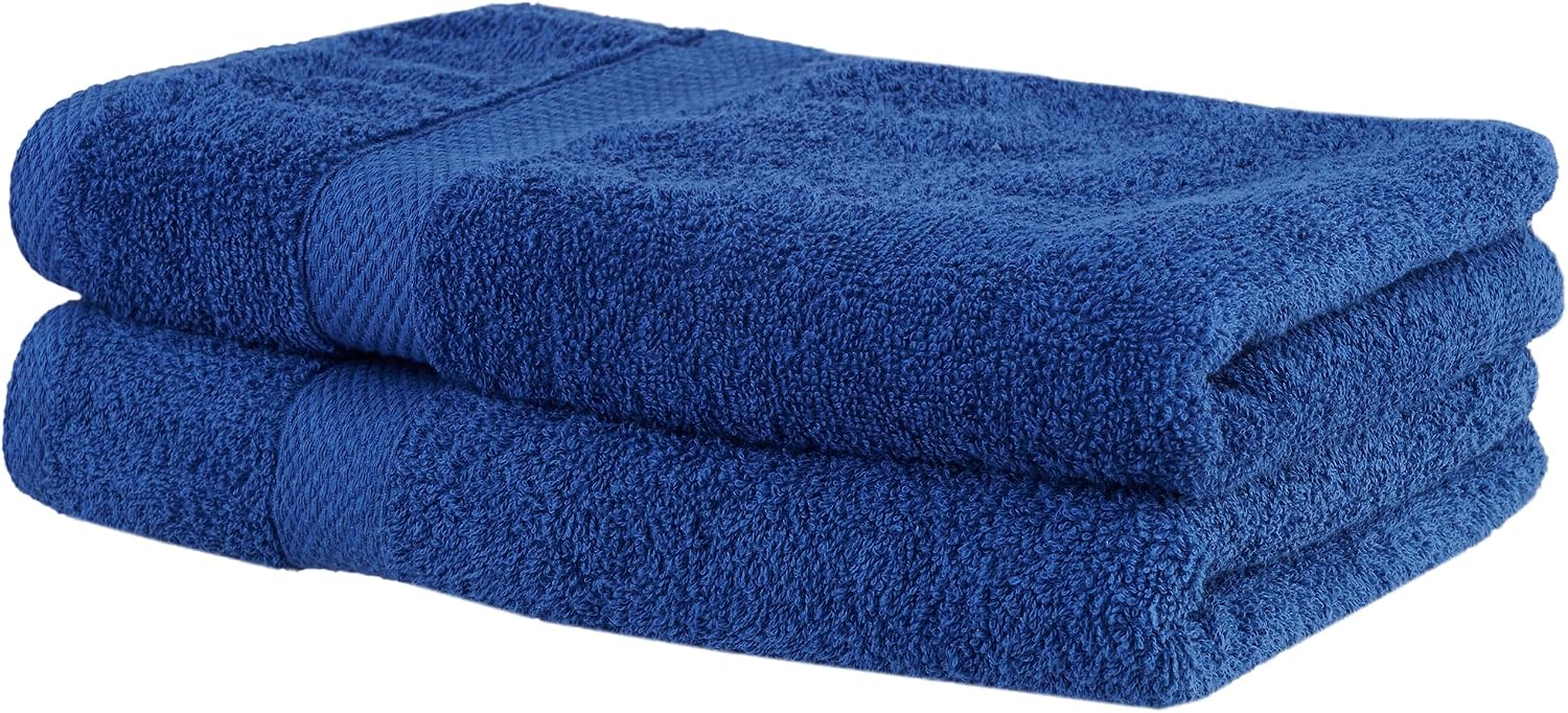 Premium Hand Towels Set of 2 for Bathroom 100% Ring Spun Cotton, 16 x 28 inches Ultra Soft 550GSM Sustainable, Highly Absorbent, Quick Drying, Towelss Ideal for Bathroom, Hotels, Spa, Dorm (Navy Blue)