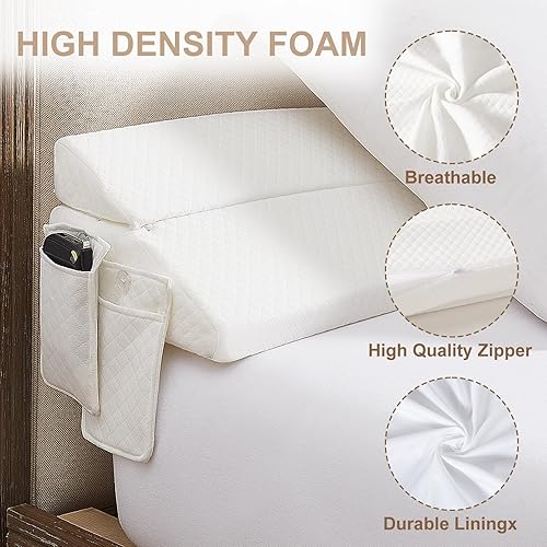 Miniatura 6 de Homemate Almohada plegable de cuña de cama tamaño King de 76 pulgadas para cabecero, relleno de espacio de cama mejorado entre el colchón y la