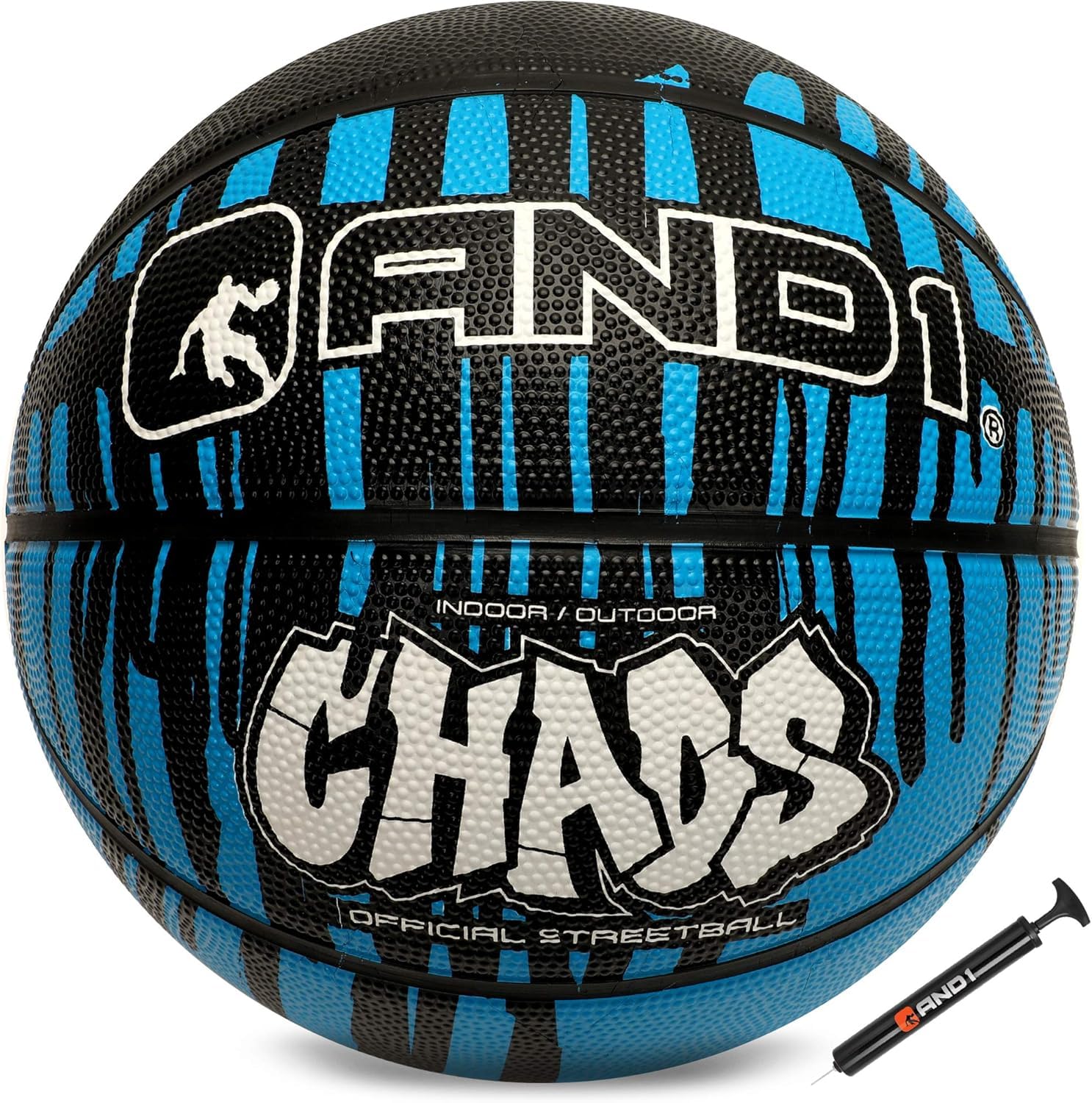 AND1 Chaos Rubber Basketball, Official Regulation Size 7(29.5")