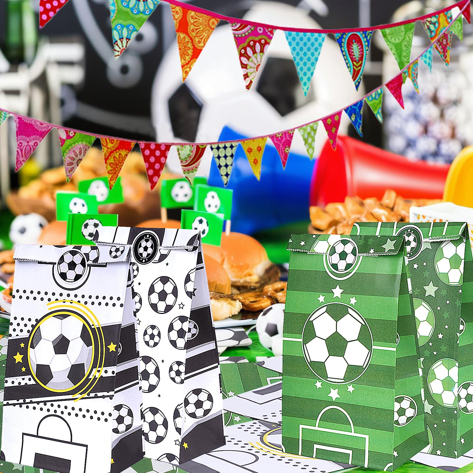Sacchetti Regalo Calcio - 24 Pezzi Con Adesivi | Per Feste Compleanno A Tema Calcistico - Foto 11