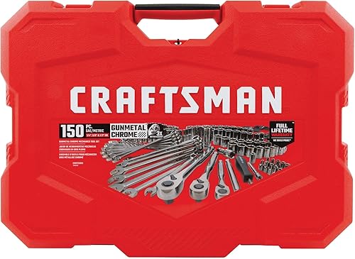 Miniatura 4 de Craftsman Juego de herramientas mecánicas, unidad de 14" y 38" y 12", SAEmétrica, 150 piezas (CMMT12035)