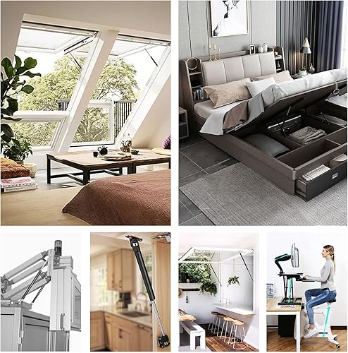 Miniatura 3 de Amortiguadores de resorte de gas de 10 pulgadas, 45 libras200N, soporte de elevación para hidráulica, tapa de pistón, estancia de caravana, ventana