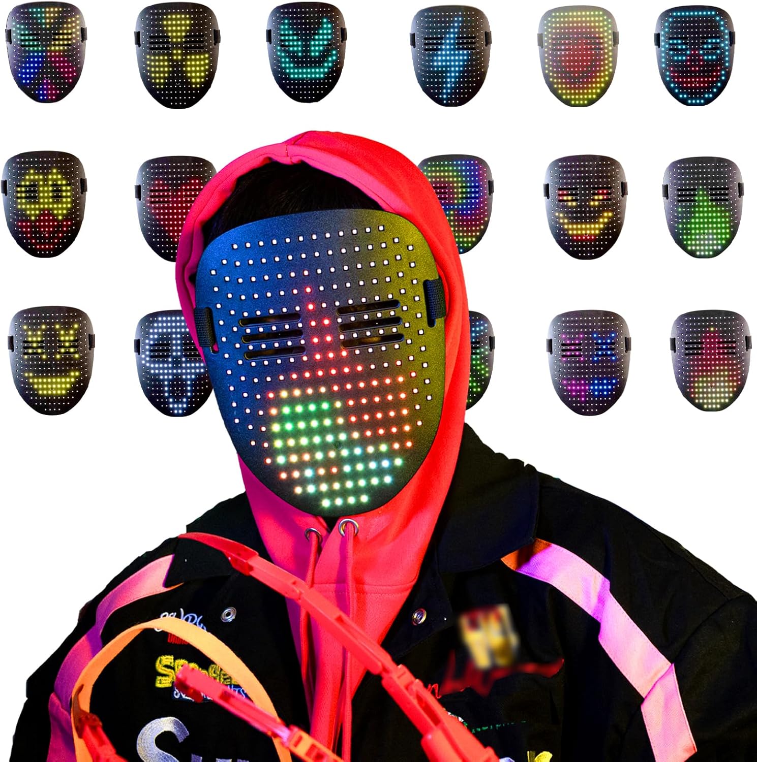 Magoog LED Mask for Kids/Adults, Halloween LED Gift Mask with Gesture Sensor, 50 Face Options Magoog LED Mask for Kids/Adults, Halloween LED Gift Mask with Gesture Sensor, 50 Face Options