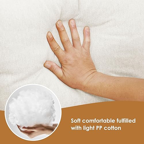 Miniatura 4 de Hliovkis Sofá modular modular en forma de L, cómodo sofá con espuma de lino de alta resistencia, sofá blanco suave y moderno para sala de estar,