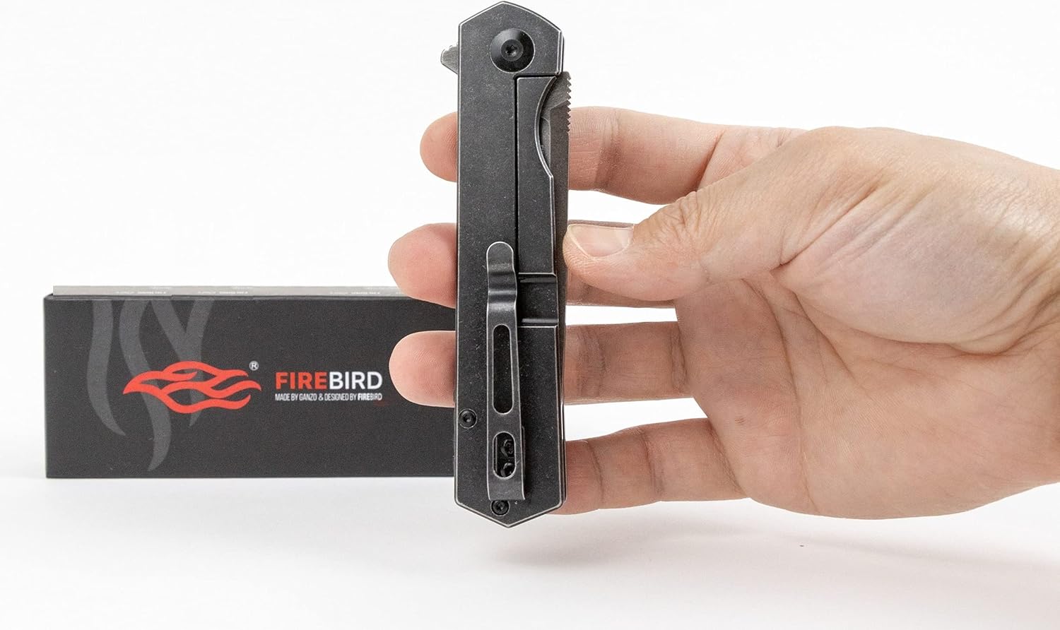 Firebird Ganzo FH13-SS Folding Pocket Knife 3.4" D2 Steel Blade All Steel Handle with Clip Outdoor Camping EDC Utility Pocket Knife (Titan Dark grey)