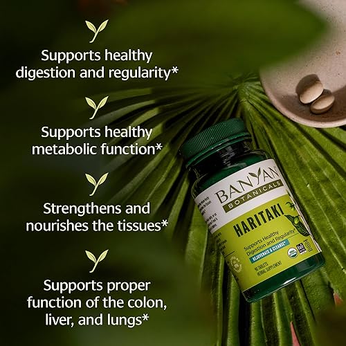 Miniatura 2 de Banyan Botanicals Haritaki Tablets  Certificado Orgánico Terminalia Chebula  Apoya la desintoxicación y rejuvenecimiento*  90 tabletas  Sin OMG de