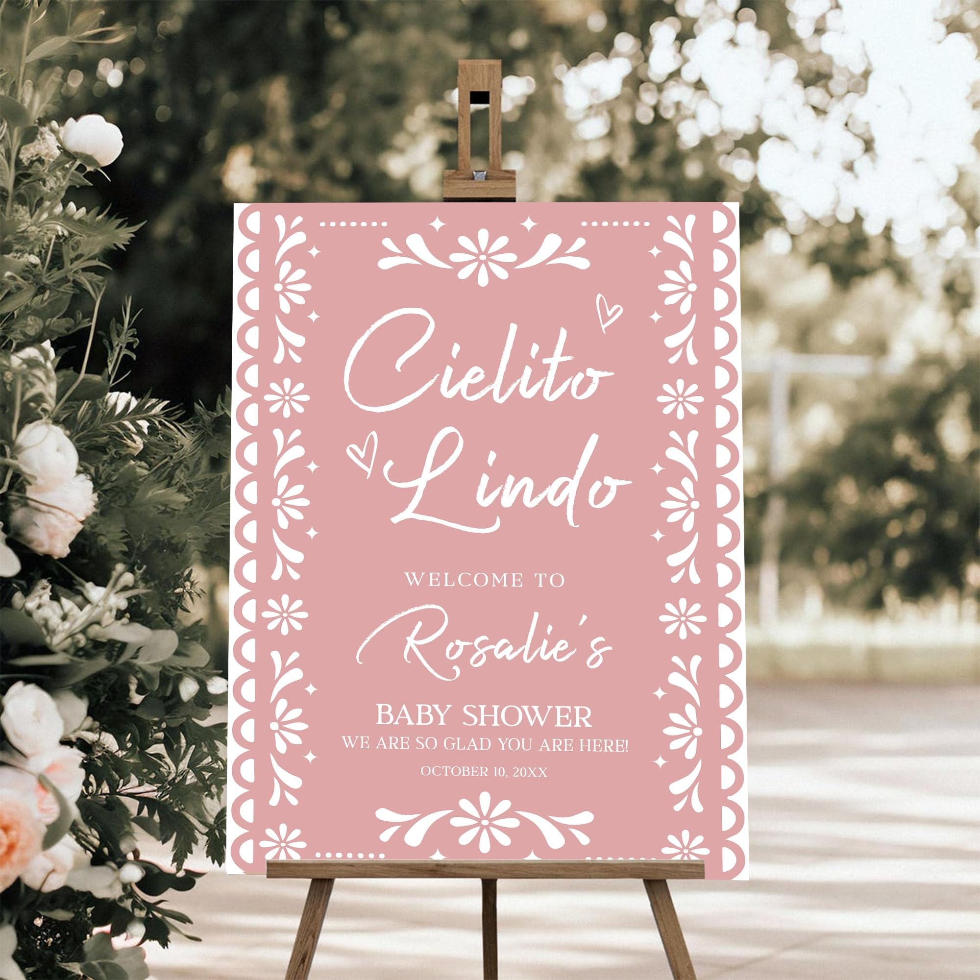 Custom Papel Picado Baby Shower Decorations, Cielito Lindo Theme Welcome Sign, Blue Papel Picado Baby Shower Welcome Sign, Bautizo Fiesta Poster