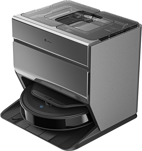 Lefant Robot aspiradora y trapeador M5, rodillo, lavado automático instantáneo, 8000 Pa potente succión, vaciado automático, lavado y secado