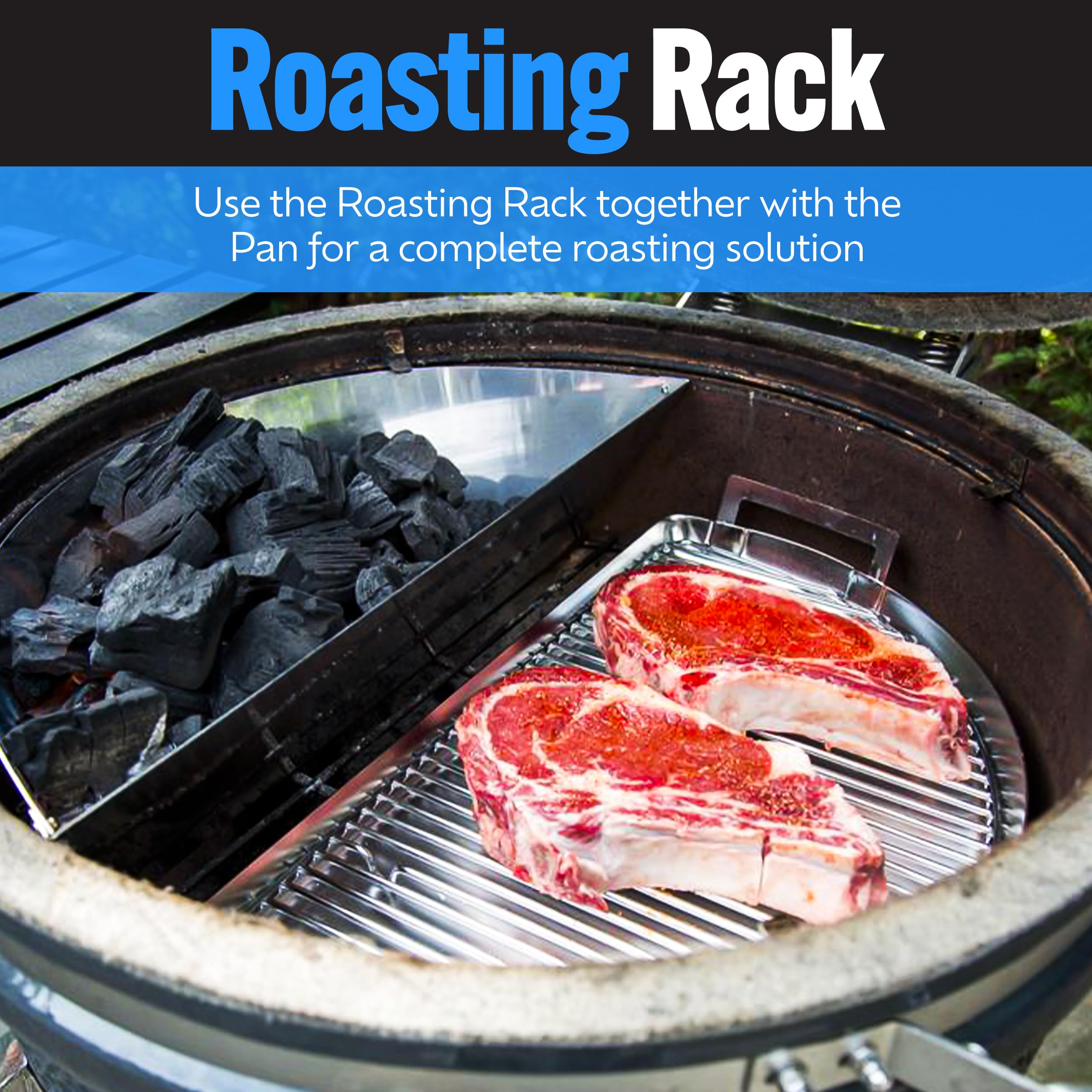 Slow 'N Sear Rostatura per Drip 'n Griddle Pan – Bollitore Grill Accessorio per scottare, gocciolare e grigliare, lavabile in lavastoviglie in acciaio inox accessorio barbecue e ideale per griglie a