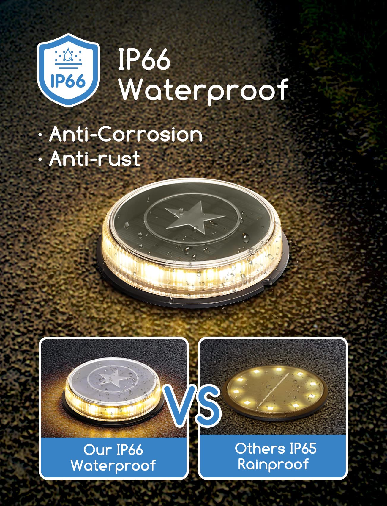 Aigostar Luz solar jardín para suelo,8 lámparas LED para exterior con estaca,luz cálida 3200K,impermeable IP66,iluminación de suelo para exterior Luces led de exterior,decoración e iluminación