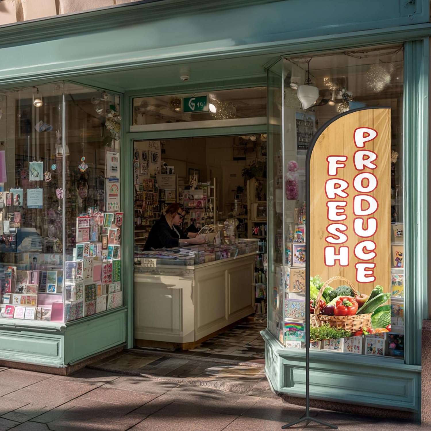 Fresh Produce Feather Flag for Business Advertising 6Ft Swooper Flag for Storefronts Retailers Shops Food Trucks Events and Fairs (Flagpole Not Included) - Image 5