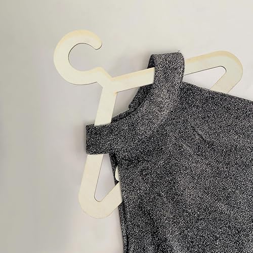 Miniatura 2 de Didiseaon Perchas de madera antideslizantes para niños, 5 unidades, para guardería, armario, organizador de armario para bebés, perchas de madera