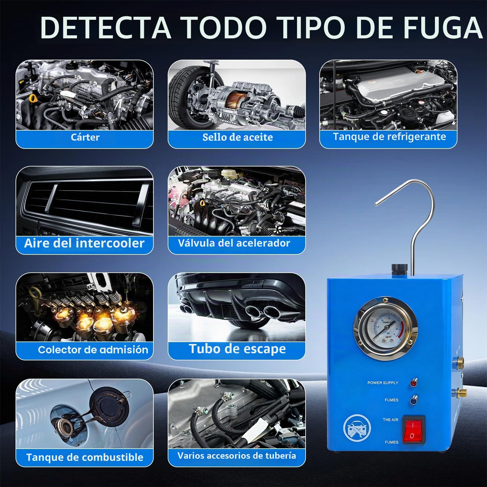 Máquina de Humo Detector de Fugas de Automóviles, Máquina De Humo EVAP, Detector De Prueba De Fugas del Sistema De Combustible Coche para 12V Vehículos Motocicletas